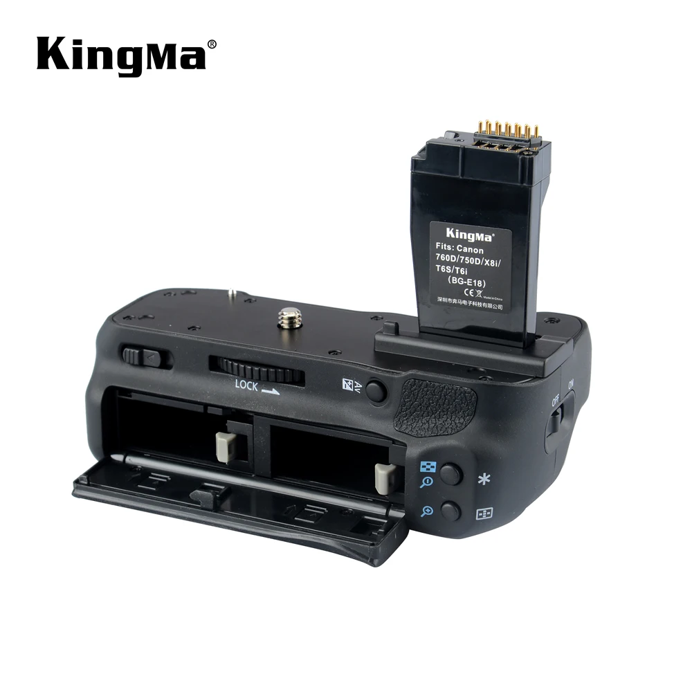 KingMa BG-E18 Battery Pack Grip Vertical Holder Battery Grip For Canon 750d 760d Kiss X8i  Rebel T6s/T6i Cameras