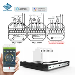 Regolatore di temperatura termostato intelligente WIFI per riscaldamento di raffreddamento valvola termostatica programmabile RS485 RTU 2P/4P 24V 95-240VAC