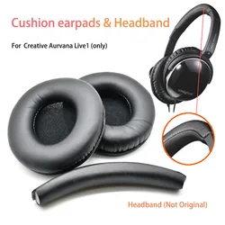 Replacement Ear Pads Cushions Pillow Earpads Earmuffs With Headband For Creative Aurvana Live1 LIVE 1 Headphones