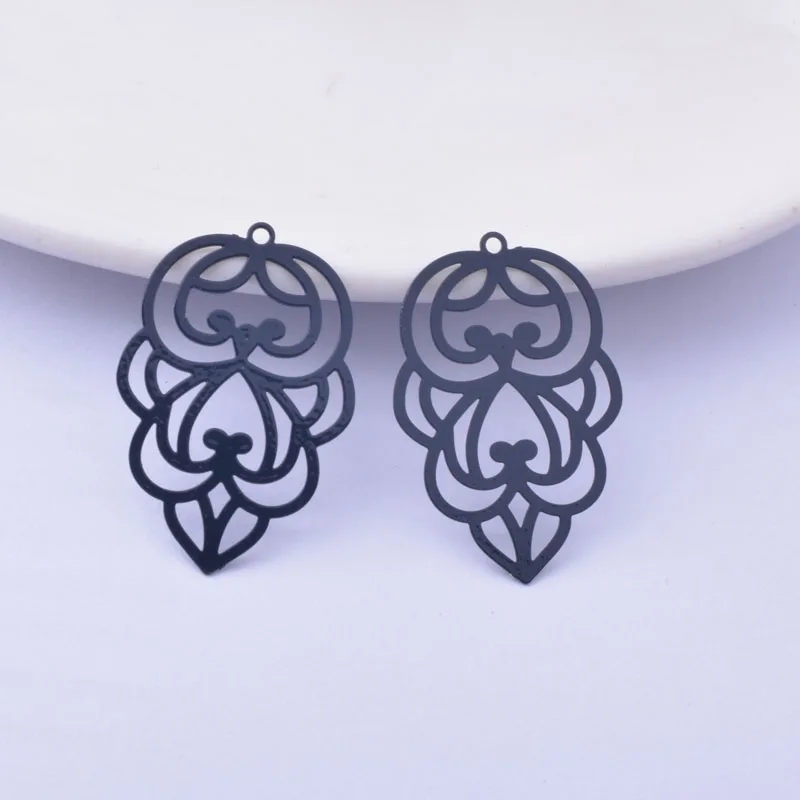 30 Stück AC12445 30*20mm Messing Bemalte Blumen-Ausstanzanhänger DIY Schmuck Ohrring-Zubehör – Detail 12