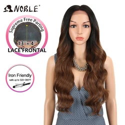 Edle 13x4 Spitze Vorne Perücke Synthetische 28 inch Lange wellenförmige ombre blonde Perücken Für Frauen Ombre Spitze Vorne perücke Synthetische Spitze Front Perücke