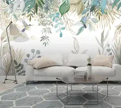 Custom wallpaper Modern Hand-painted Tropical Plant Leaves Flowers And Birds Murals Living Room Bedroom Waterproof Wall Painting
