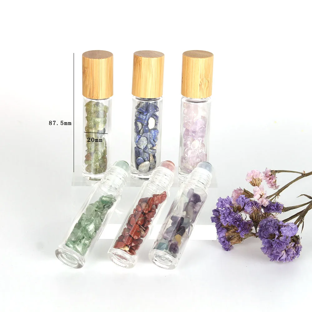 Parfume Chai Tinh Dầu 10Ml Đá Quý Thiên Nhiên Ngọc Con Lăn Chai Lọ Nước Hoa Semiprecious Pha Lê Ống