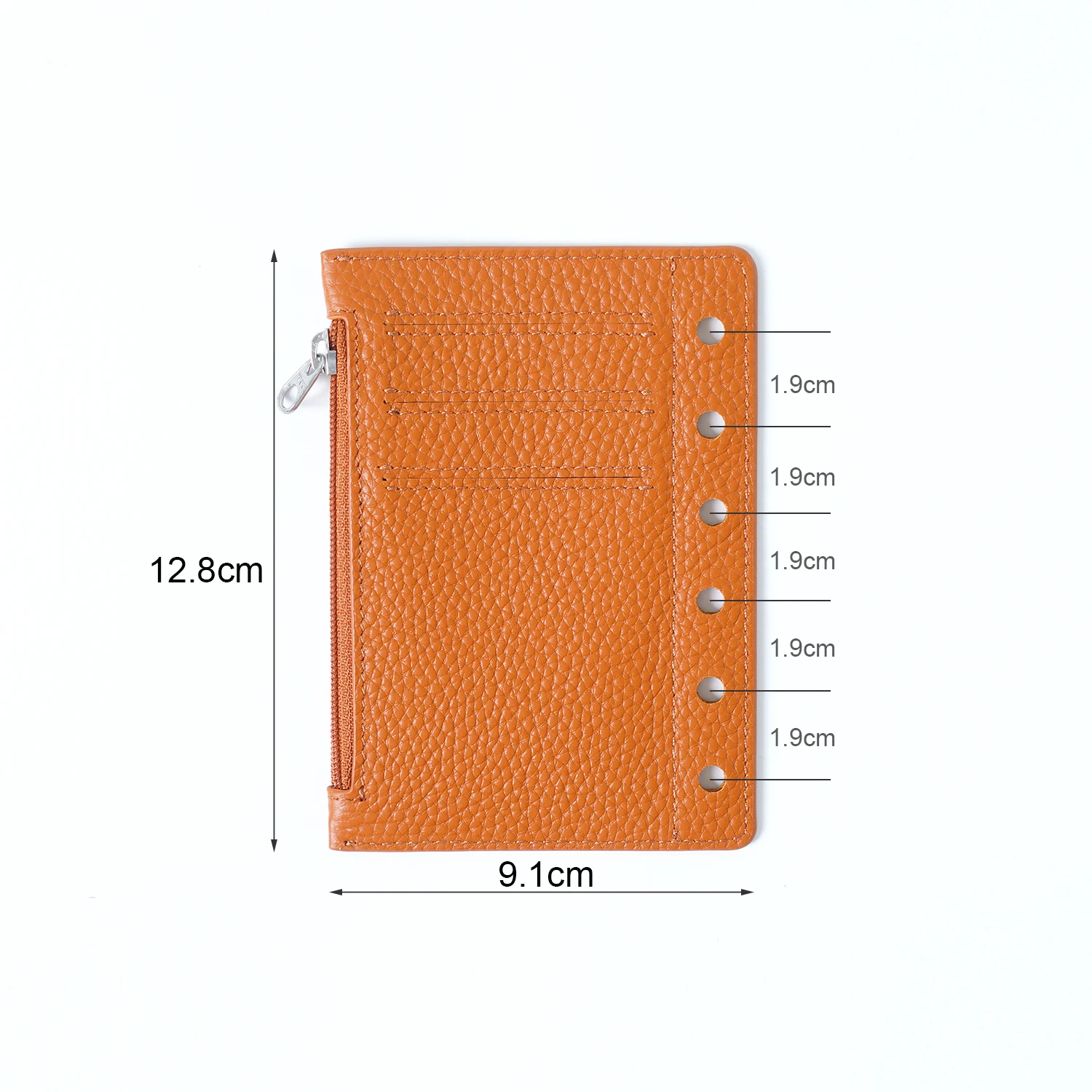 Imagem -02 - Limitado Imperfeito Moterm Zipper Flyleaf para Bolso Tamanho a7 Planejador do Anel Real Pebbled Grain Divisor de Couro Bolsa de Armazenamento Acessório