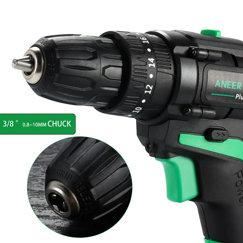 21V Wireless Impact Drill Electric Screwdriver Hand Electric Drill 1500 MAh Lithium Battery Cordless Drill Home Diy Power Tools