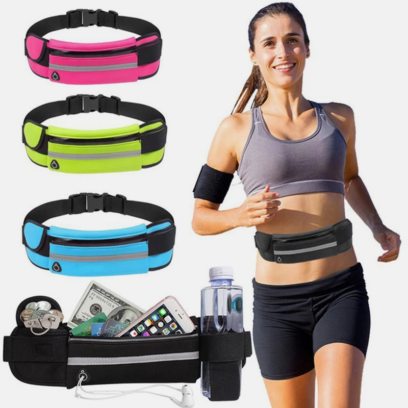 

Portable Outdoor Phone Holder Waterproof Running Waist Bag Canvas Sports Jogging Belt Bag Women Men Fitness Sport Accessories