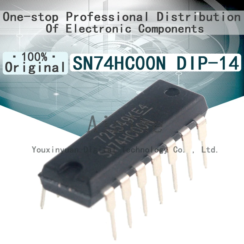 10/Pcs New Original SN74HC00N 74HC00 DIP-14 Four two input Nand gate IC chip