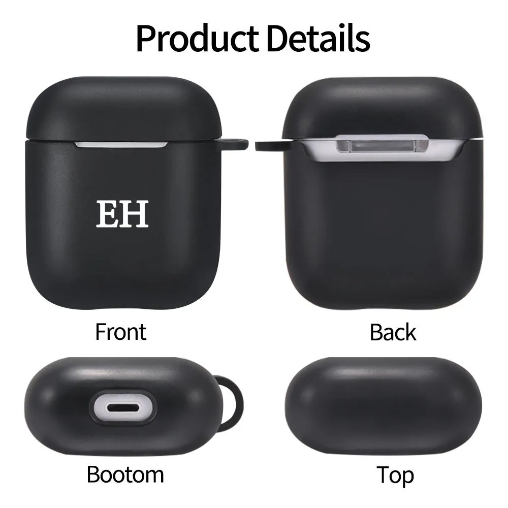 Airpods 2 Fall Anpassen Name Initialen Buchstaben Für Air Pod Weiche Silikon Luxus Abdeckung Fundas Airpods Fall Kopfhörer Zubehör