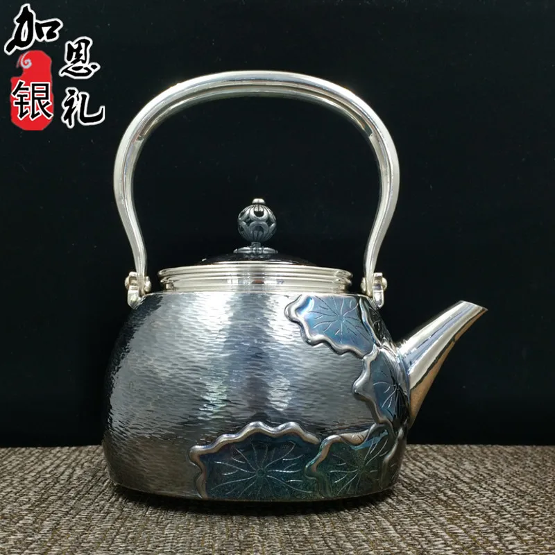 Teapot, portable kettle, silver teapot, hot water teapot, 1200ml water, Kung Fu tea set.