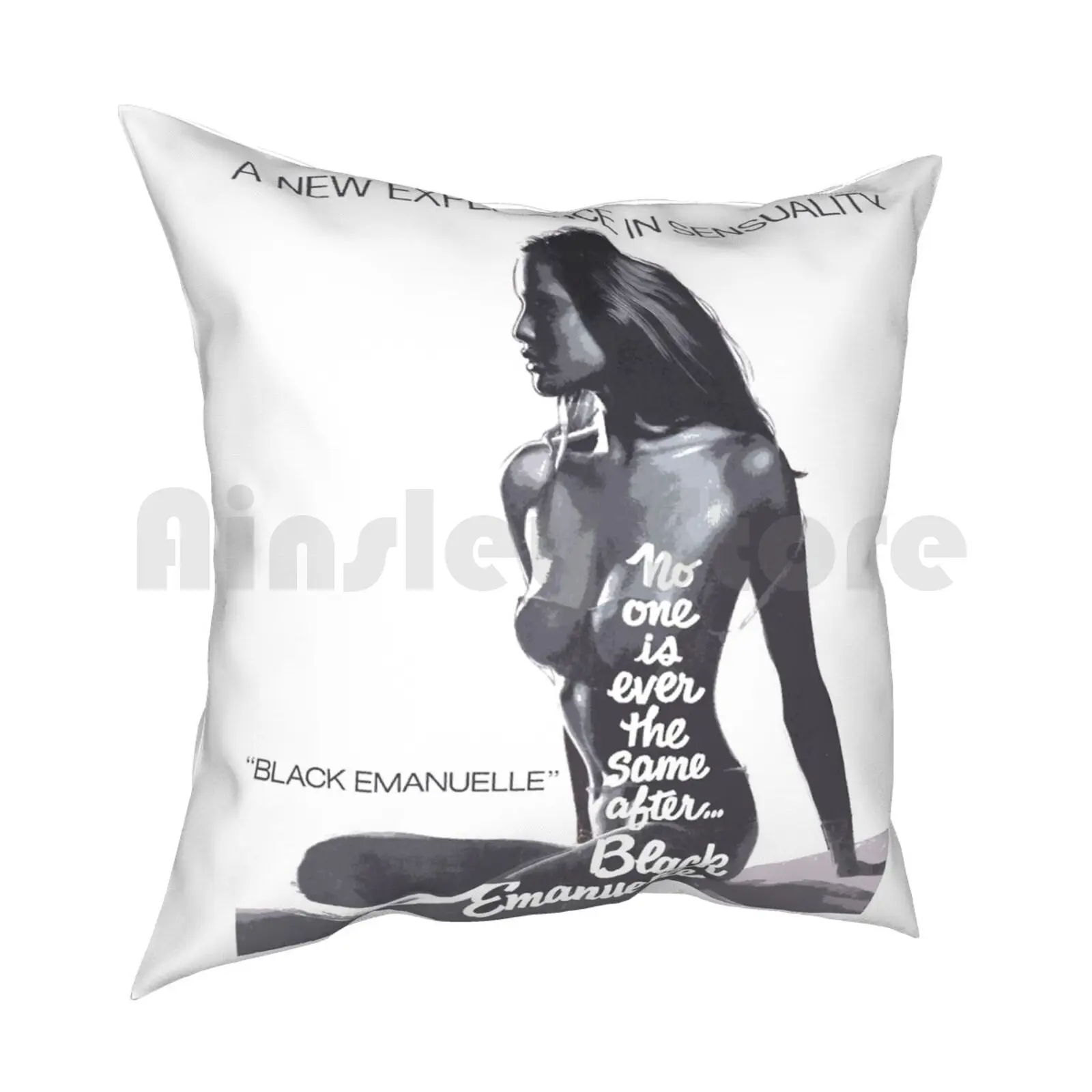 Black Emmanuelle Pillow Case Printed Home Soft Throw Pillow 70S Drama Erotic Vintage Retro Vintage Movies Exploitation