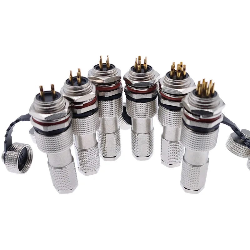 12G metal connector GX12 copper contact IP68 2pin3pin4pin5pin6pin7pin plug & socket waterproof G12 connectors