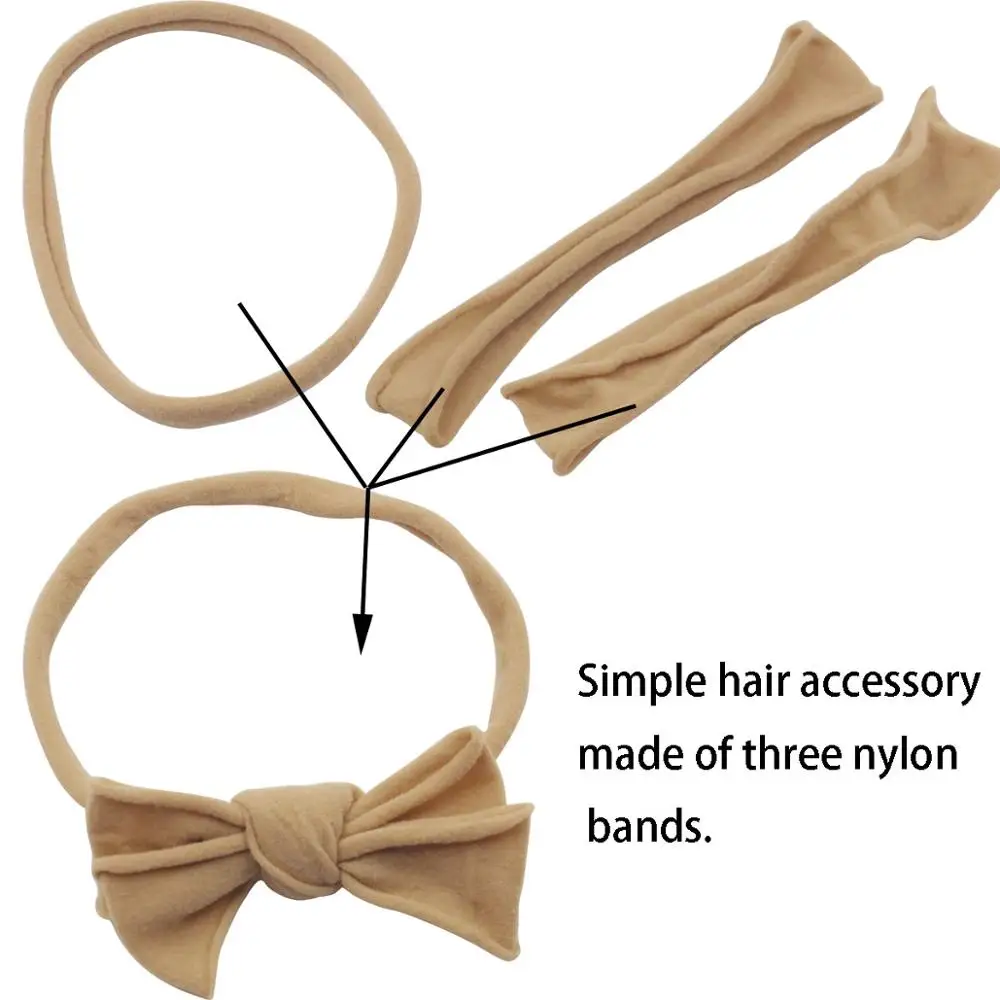 60 Pack Soft Stretchy DIY Nylon Headbands Hair Bands Bows DIY Accessory for Newborn Baby Girls with Box