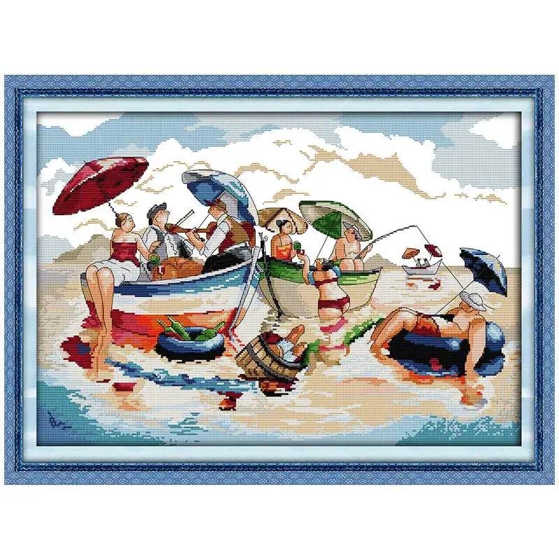 Enjoy Life Patterns counted Cross Stitch 11CT 14CT 16CT Cross Stitch Set Wholesale DIY Cross-stitch Kit Embroidery Needlework