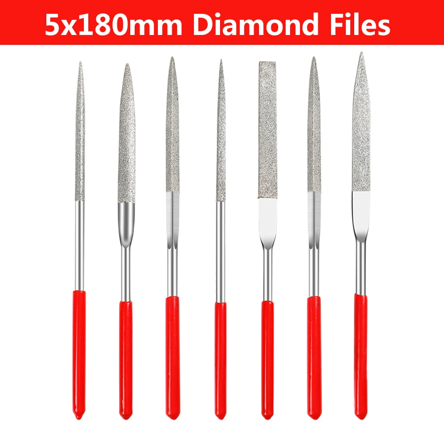 5x180mm Diamond file steel file set assorted small files metal polishing and trimming files Metal Grinding Fine Alloy Steel Sand
