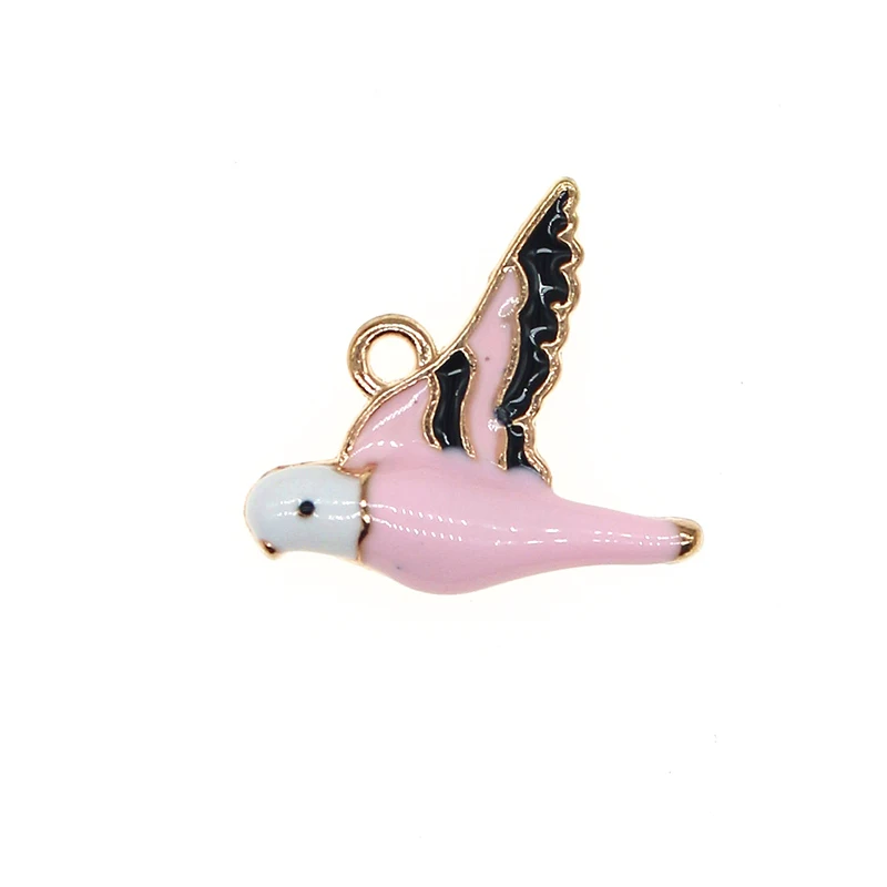 10pcs/lot 17*19mm Animal Enamel Pigeon Bird Peace Dove Charm Pendant For Earring Necklace Bracelet DIY Jewelry Making Finding