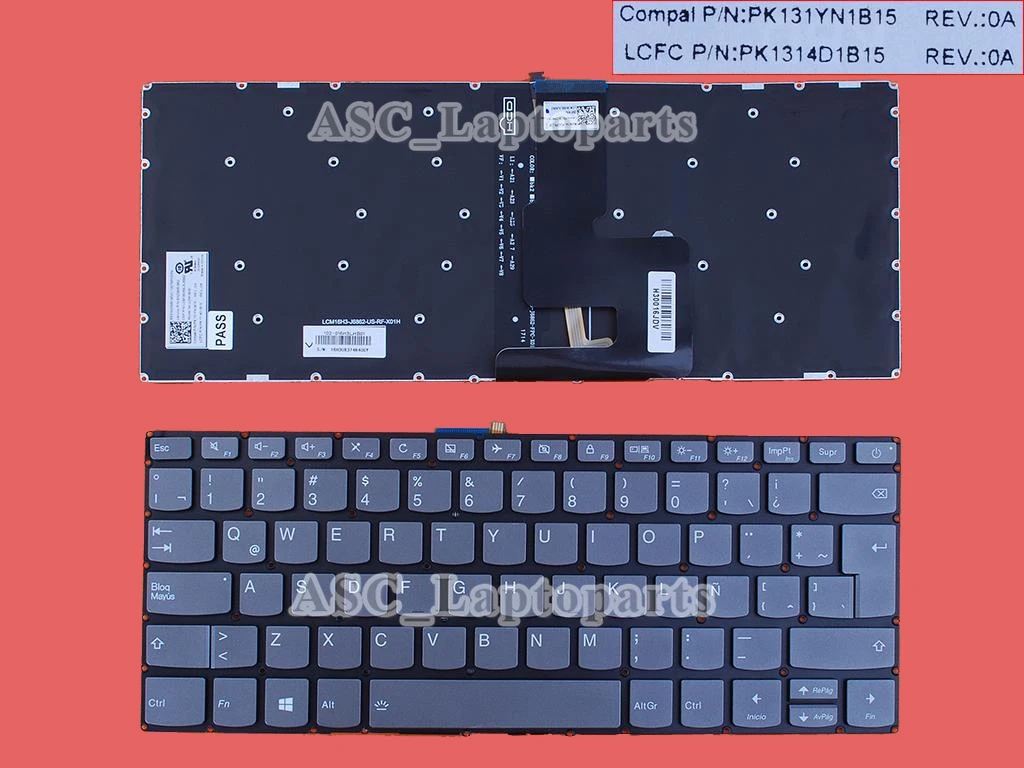 Teclado para Lenovo, Novo teclado latino e espanhol, Teclado retroiluminado, S145-14IIL, V145-14AST, V14-ada, S145-14IKB, S145-14IML, S145-14IWL,