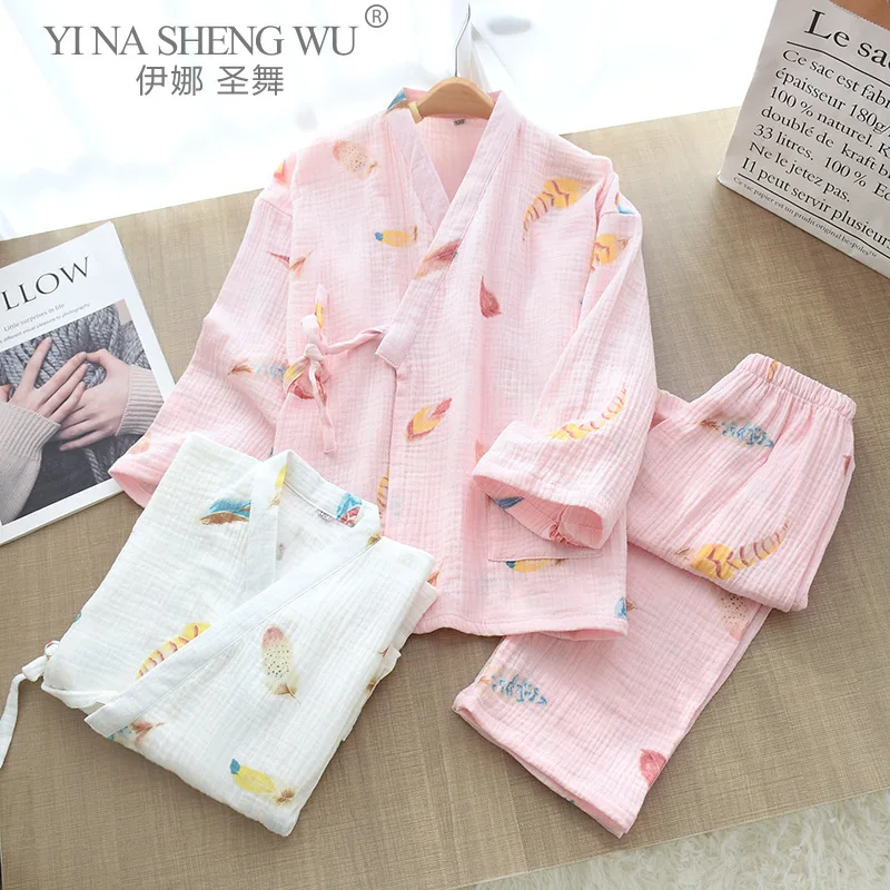 

Traditional Oriental Cute Japanese Style Yukata Kids Girls Pajamas Sleepwear Children's Loose Cartoon Kimono Suit Asian Clothes