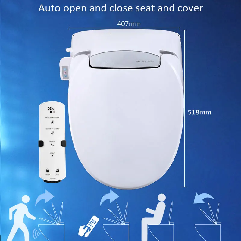 EcoFresh one-piece toilet WC Smart toilet seat auto seat cover flip opening Electronic Bidet intelligent heated toilet cover