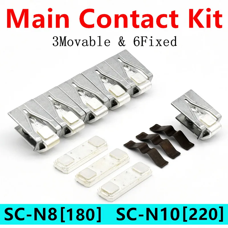 Main Contact Kit For Magnetic Contactor SC-N8 [180] Stationary and Moving Contacts SC-N10 Contact Replacement Spare Accessories