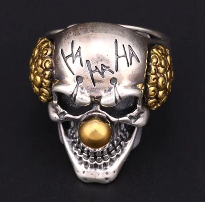 Classic Character Clown Skull Metal Ring Men's Hip Hop Rock Punk Motorcycle Accessories Riding Jewelry Gift