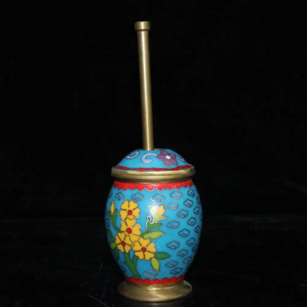 China Old Tibetan Craft Brass Cloisonne Chinese Medicine Crusher