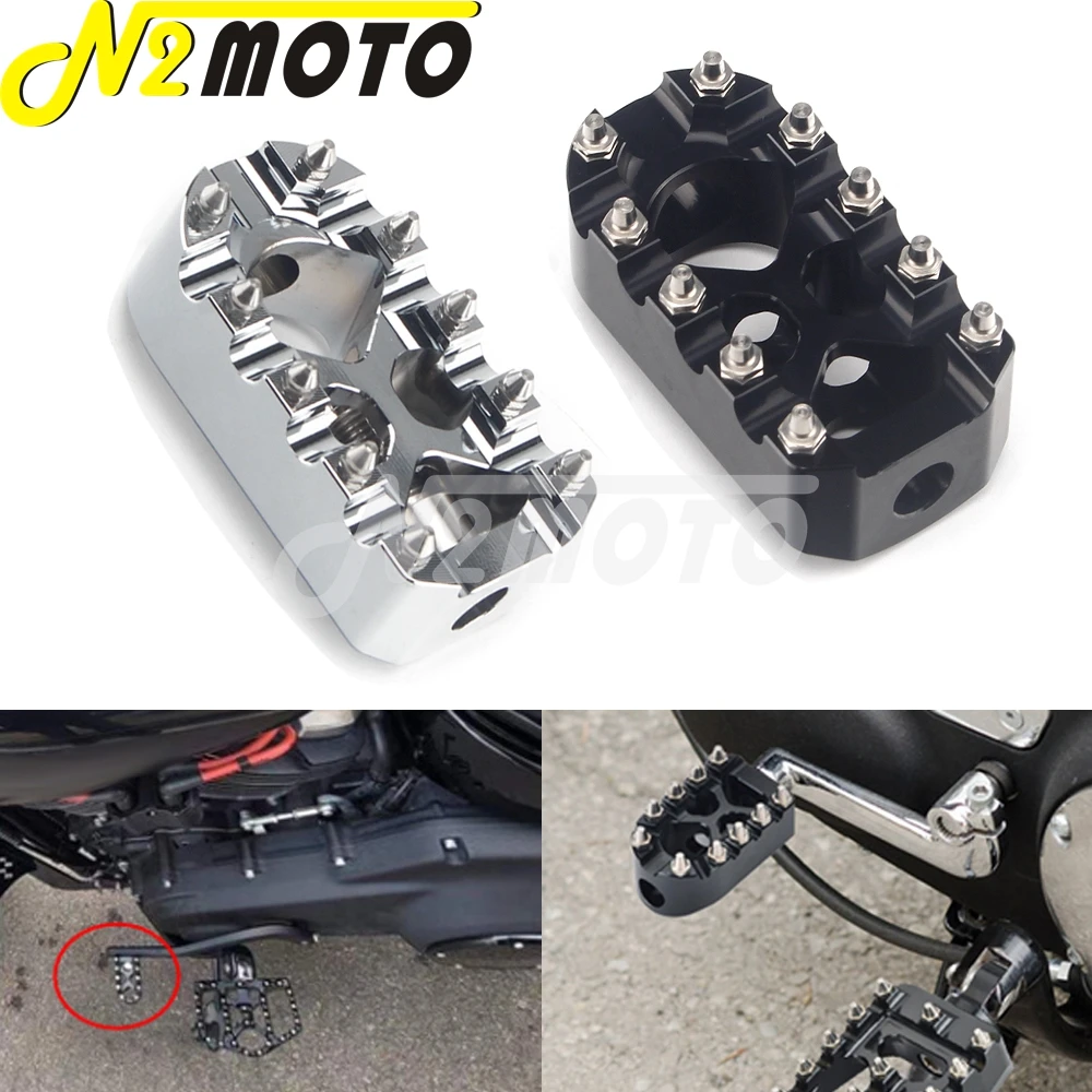 Anti-Skid Gear Knurled Shift Peg 360° Roating MX Brake Foot Rest For Harley Softail Dyna Sportster Street Fat Bob FLFB FXBB FLSL