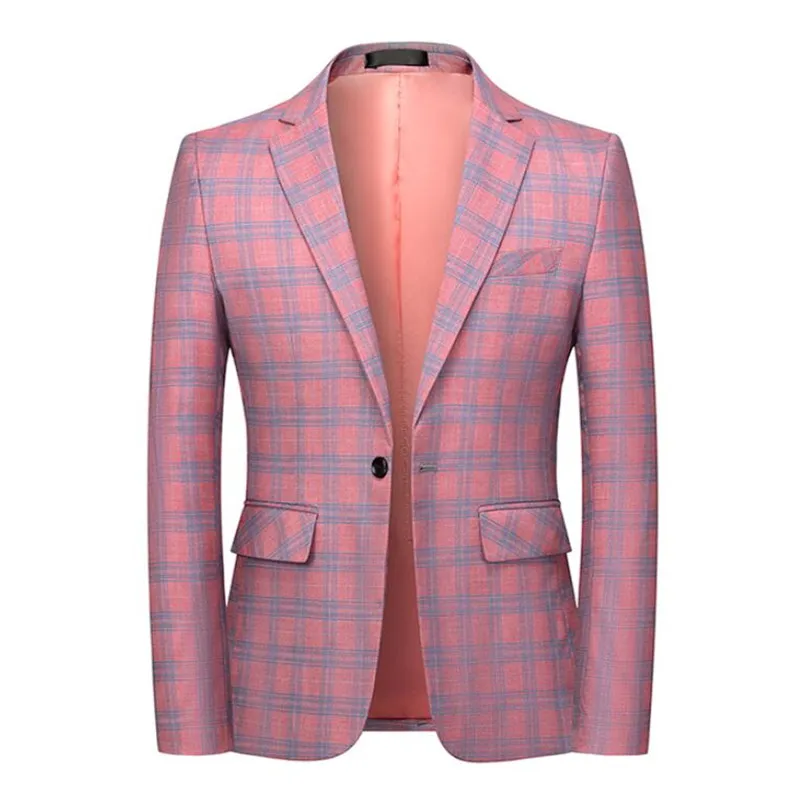 

2021 New Fashion Spring and Autumn Casual Men plaid Blazer Cotton Slim England Suit Blaser Masculino Male Jacket Blazer S-6XL