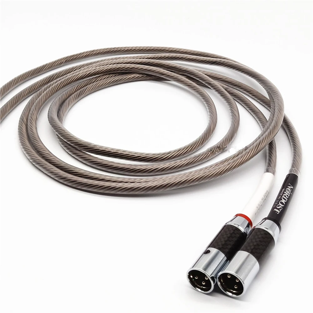 1 زوج واحد كريستال الفضة Nordos.t 3 دبابيس أنثى XLR إلى ذكر XLR كابل خط متوازن XLR كابلات سلك الصوت