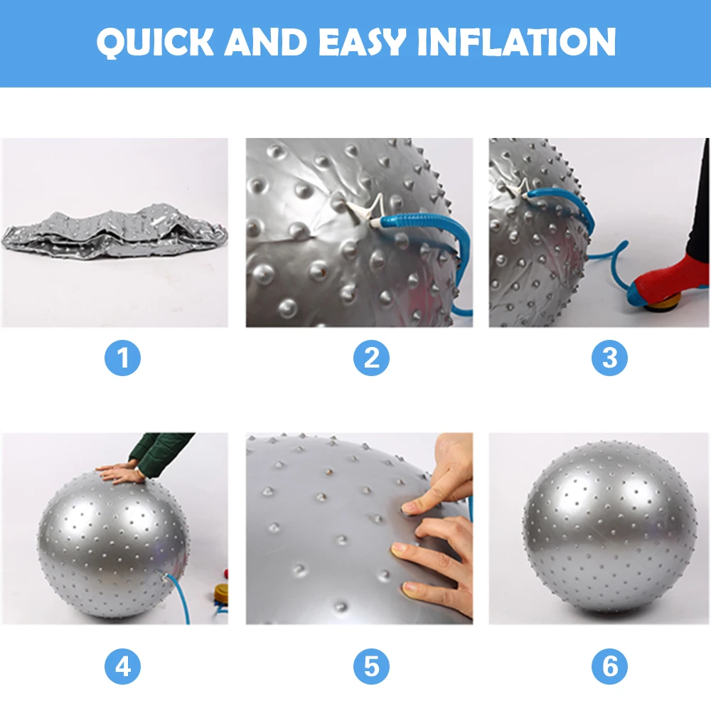 45CM / 55CM 65CM 75CM Barbed Massage Ball Sports Yoga Balls Point Fitness Gym Balance Fitball Pilates Workout Exercise