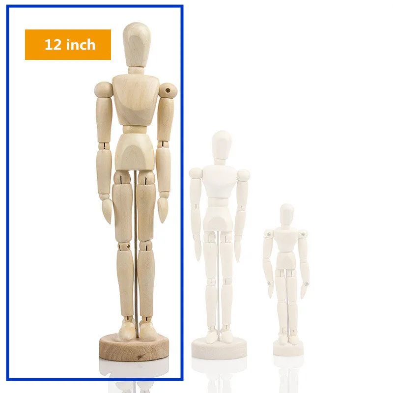 20 Pezzi Figure in Legno 53Mm Con Pennello, Figure Familiari