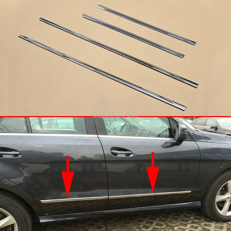 

Chrome Car Styling Door Body Molding 4Pcs Strips Trims Accessories For Mercedes-Benz GLE M-Class W166 C292 Wagon Coupe Protecter