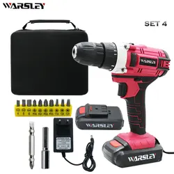 Handheld Electric Drill 21V Wireless Pistol Drill Household Multi-functional Electric Screwdriver Mini Battery Drill Power Tools