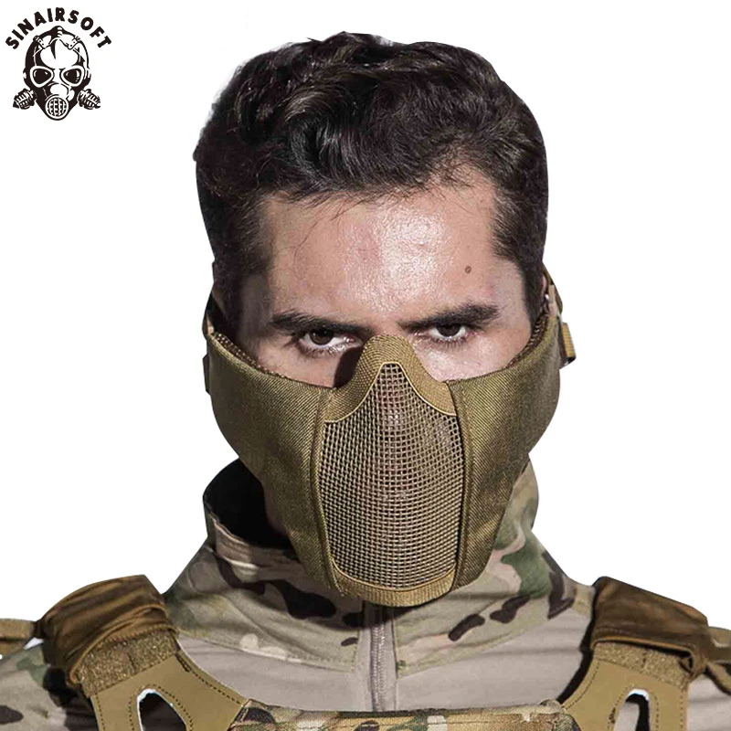 SINAIRSOFT máscara táctica paintball con rejilla metálica