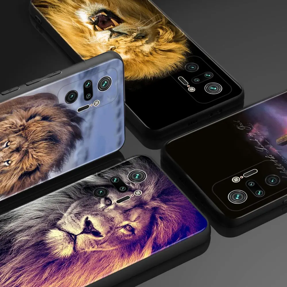 Case For Redmi Note 10 Pro Max 9 9T 9S 8 8T 7 Cover TPU Fundas For Redmi K40 Pro Plus 9 9A 9C Shell Lion Alpha Male Cub