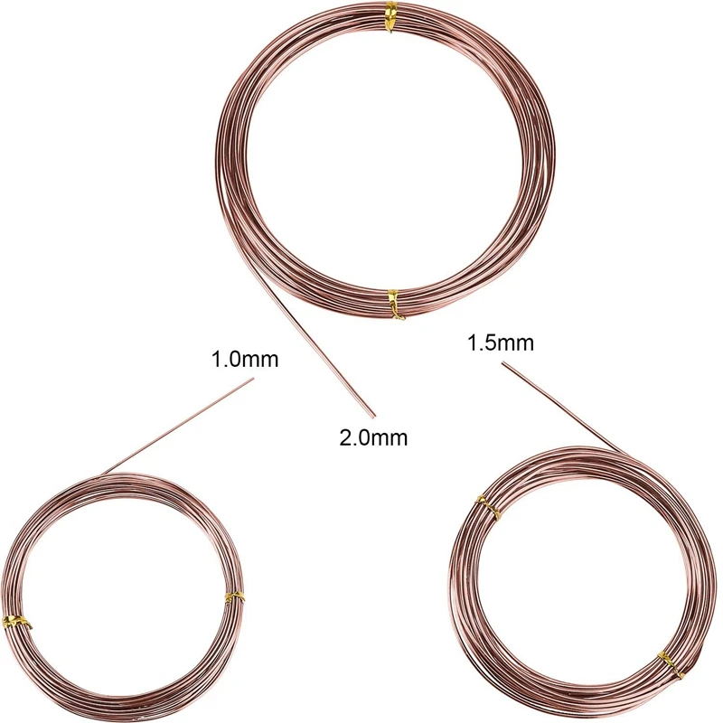 Hot Sale 9 Rolls Bonsai Wires Anodized Aluminum Bonsai Training Wire with 3 Sizes (1.0 Mm,1.5 Mm,2.0 Mm),Total 147 Feet