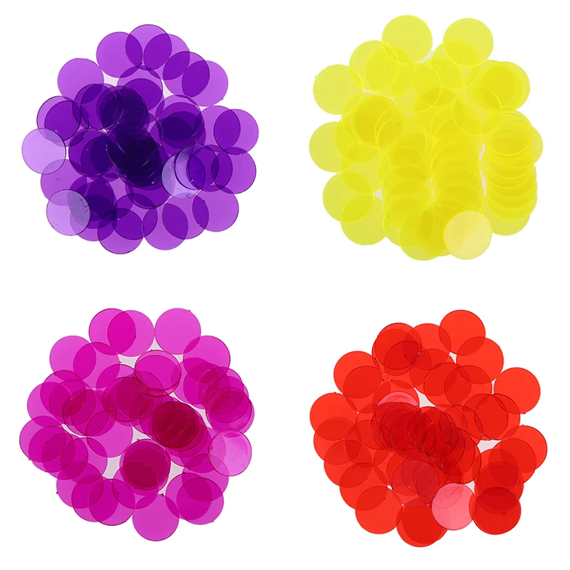 50PCS 15mm Plastic Poker Chips Casino Bingo Markers Token Family Game Toy