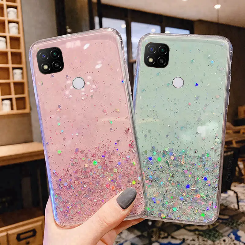 Luxury Bling Glitter Phone Case For Xiaomi redmi 9 9C 9A 9 C A Soft Silicon  Redmi9  Redmi9A  Redmi9C NFC Cover Back cover