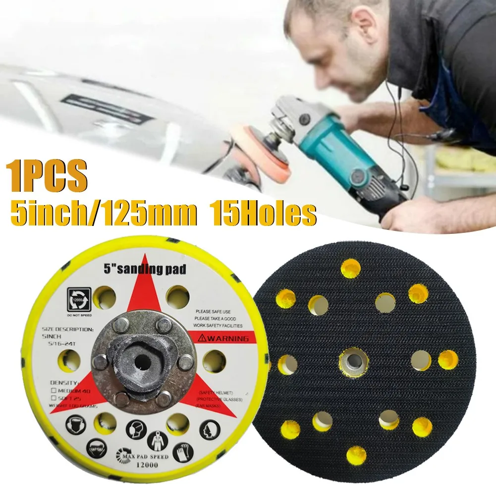 Backing Plate For Dual Action Polisher DA Polisher Backing Plate Back Holder 5 Inch 125mm 15Holes Polishing Pad