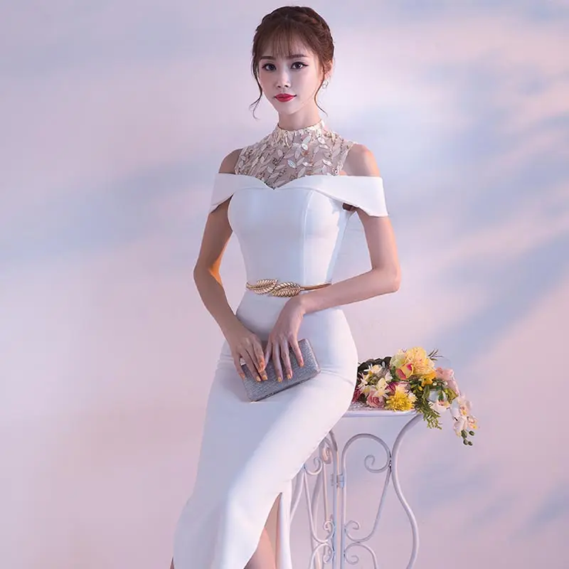 สไตล์ใหม่แต่งงานชุดเมอร์เมด Robe De Mariee Suknia Ślubna Vestido Longue อย่างเป็นทางการง่ายเจ้าสาว Vestido De Novia MF0077