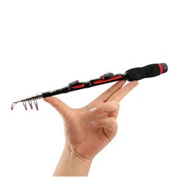Mini Portable Fishing Rod Super Short Pocket Telescopic Fishing Pole 1.2M-2.3M For Travel Saltwater Freshwater Fishing