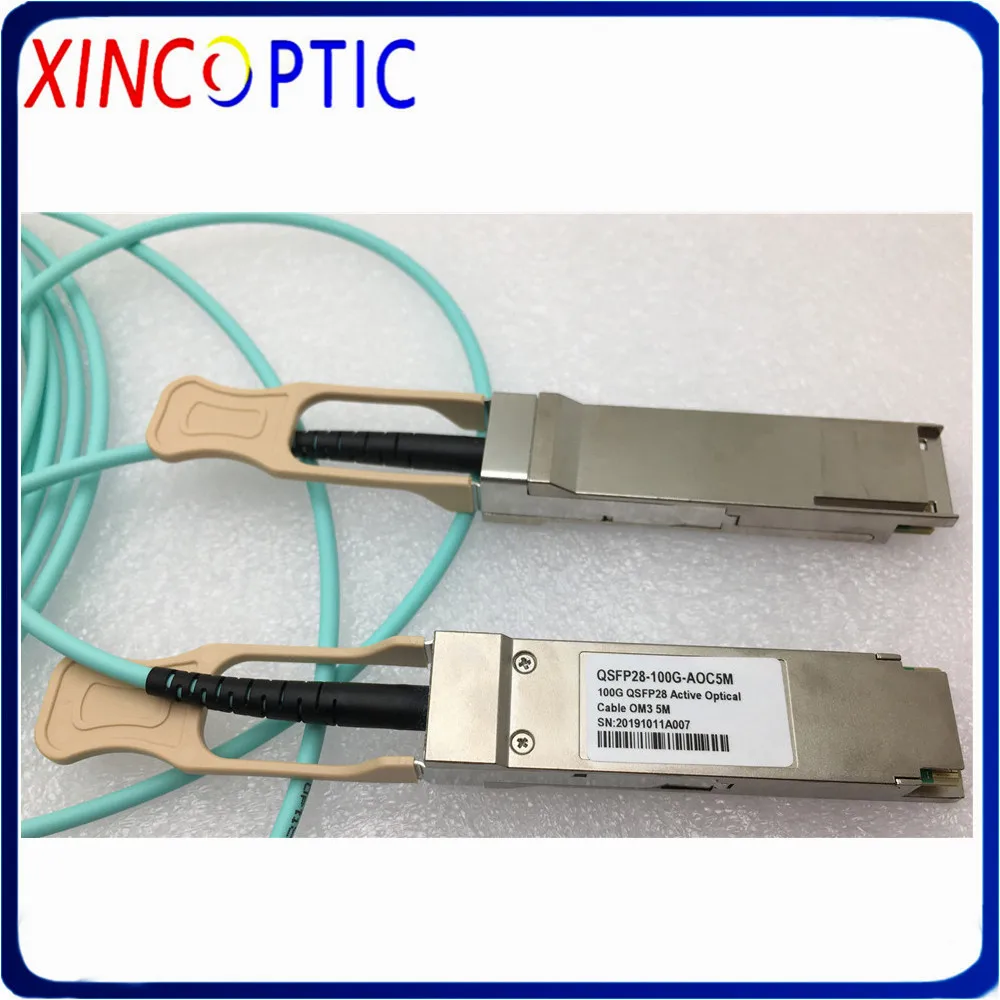 

Free Shipping 100G QSFP28 AOC 20M Cable, 100Gbps OM3 OM4 20 Meters MPO SFP Module AOC Active Optic Fiber Cable