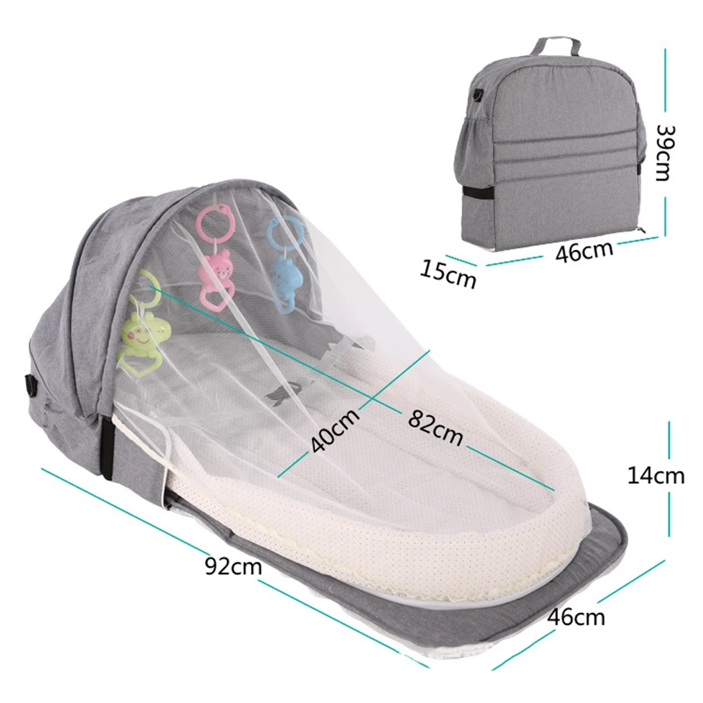 Portable Baby Crib Foldable Baby Bed Sun Protection Mosquito Net For Baby Sleeping Infant Breathable Bassinet Cot With Toys