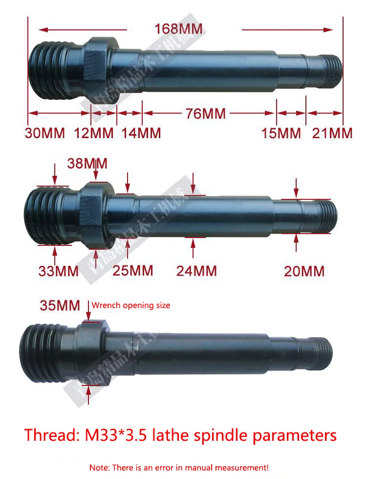 Woodworking Lathe Spindle DIY Homemade Lathe Accessories Original Lathe Supporting Wooden Axle 1 Inch-8 Buckle M33-3.5