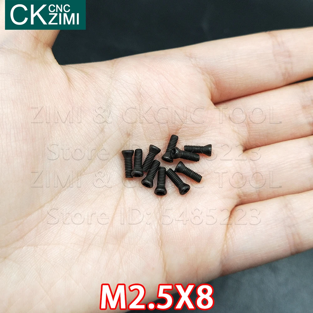 M2.5*8 mm M2.5X8 Screw CNC Insert Torx Screw for Replaces Carbide Insert CNC Lathe Tool Cutter Toolholder Accessories Lathe Tool