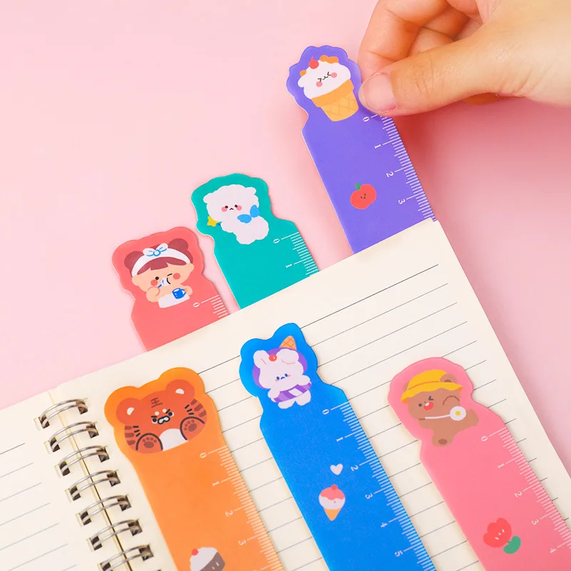 6 Pcs /set Cute Pet Straight Ruler Student Stationery Painting Measuring Ruler Multifunction DIY Drawing Tools 15cm Office Learn