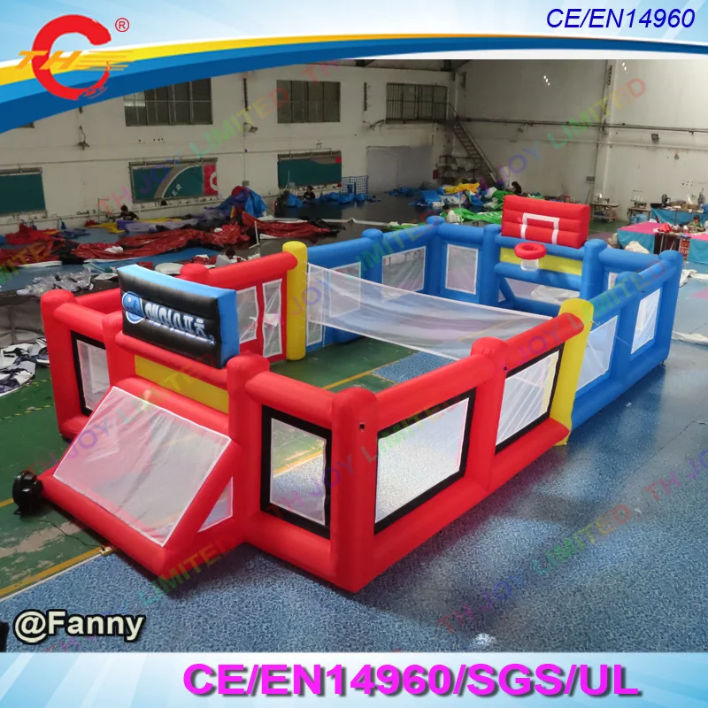 

10x6m/12*6m new design 3 in 1 sport arena Inflatable Football basketball volleyball Court,Kids inflatable Soccer pitch Field