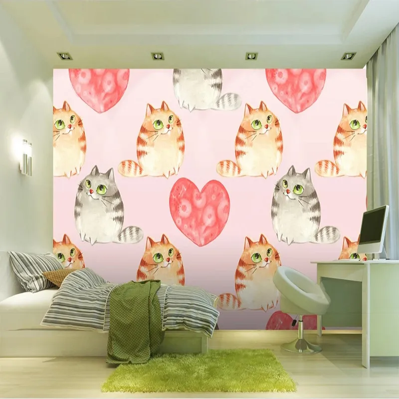 Custom Any Size 3D Wallpaper Self-Adhesive Modern Cartoon Children's Background Wall Painting Papel De Parede Sticker Tapety