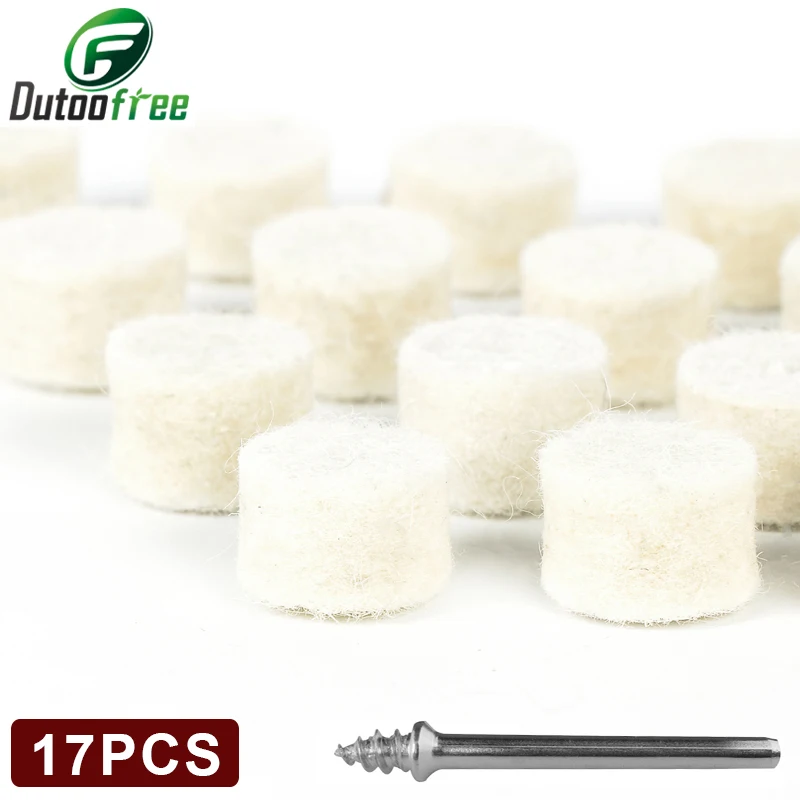 17PCS/lot Drill Attachment Felt Polishing Wheel Dremel Accessories Fits for Dremel Rotary Tools Dremel Tools 6.35mm