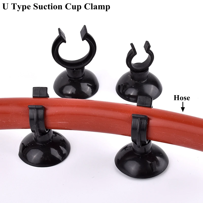 5~20Pcs 5~18mm PVC Pipe Suction Cup Clamp, Aquarium Fish Tank Airline Tube U-Type Holders Oxygen Pump Pipe Hose Fixation Suckers