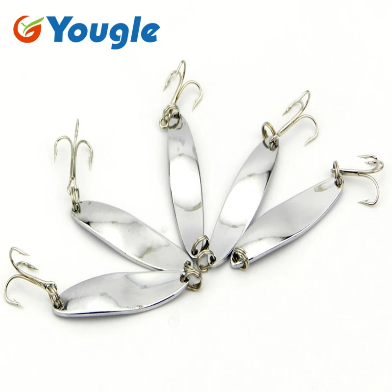 YOUGLE 10 Pcs/lot SP016 Fishing Lure Metal Spoon Bait  Bass Bait  5cm/7g 6#